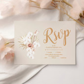 Boho Pampass gras Bloemen bruiloft RSVP Kaartje