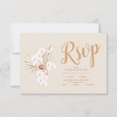 Boho Pampass gras Bloemen bruiloft RSVP Kaartje (Voorkant)