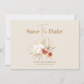 Boho Pampass gras Bloemen bruiloft Save The Date (Voorkant)