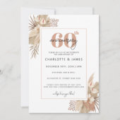 Boho Pampass Grass 60ste trouwdag Kaart (Voorkant)