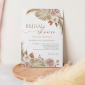 Boho Pampass Grass Modern Script Vrijgezellenfeest Kaart