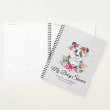 Boho Panda Beer Baby Shower Planner Bloemen