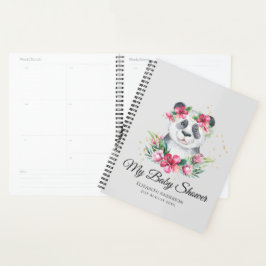 Boho Panda Beer Baby Shower Planner Bloemen
