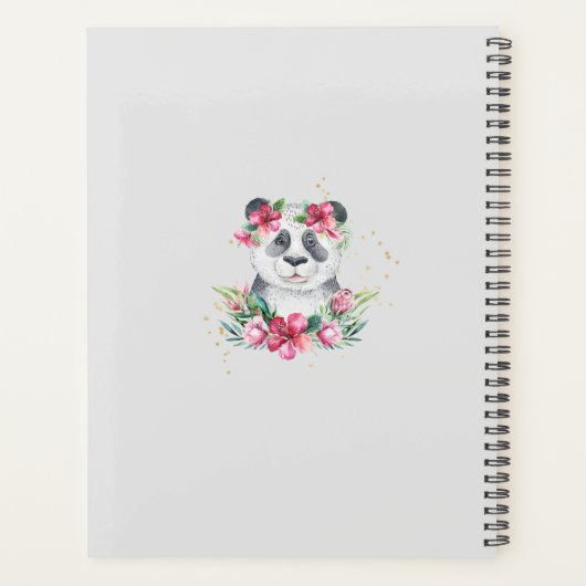 Boho Panda Beer Baby Shower Planner Bloemen (Achterkant)
