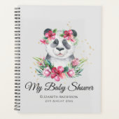 Boho Panda Beer Baby Shower Planner Bloemen (Voorkant)