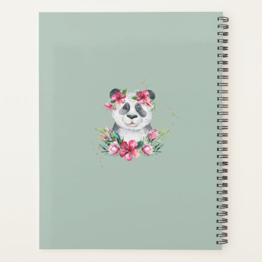 Boho Panda Beer Baby shower Planner Flowers (Achterkant)
