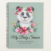 Boho Panda Beer Baby shower Planner Flowers (Voorkant)