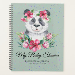 Boho Panda Beer Baby shower Planner Flowers