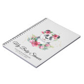 Boho Panda Beer Baby shower Planner Flowers Notitieboek (Linkerzijde)