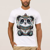 Boho Panda Majesteit - Intrigerende Tribale Kunst T-shirt (Voorkant)