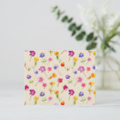 Boho Pansies Whimsical Hand-geïllustreerde Wildflo Bedankkaart (Staand voorkant)