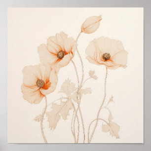 Boho Papavers Ethische Bloemen Poster