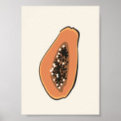 Boho Papaya Fruit Illustration Summer Print (Voorkant)