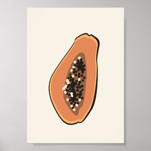 Boho Papaya Fruit Illustration Summer Print (Voorkant)