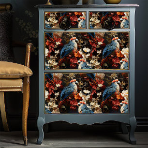 Boho papegaaien in rood wit en blauw Levendig Tissuepapier