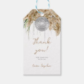 Boho Papmas Grass Disco Ball Verjaardagsfeest Cadeaulabel (Voorkant)