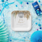 Boho Papmas Grass Disco Ball Verjaardagsfeest Papieren Bordje (Feest)