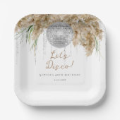 Boho Papmas Grass Disco Ball Verjaardagsfeest Papieren Bordje (Voorkant)