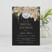 Boho Papmas Grass Disco Ball Zwart Vrijgezellenfee Kaart (Staand voorkant)