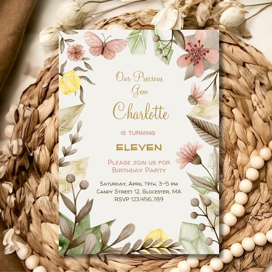 Boho Pareltjes Crystals waterverf verjaardag Kaart