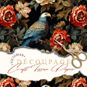 Boho Parrot Bloemen Decoupage Victoriaans Tissuepapier