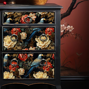 Boho Parrot  Bloemen Decoupage Victoriaans Tissuepapier