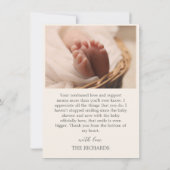 Boho Pasgeboren Baby Geboorte Aankondiging Dank u (Achterkant)