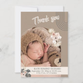 Boho Pasgeboren Baby Geboorte Aankondiging Dank u (Voorkant)