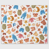 Boho pasgeboren baby kleding Baby shower Cadeaupapier (Vlak)
