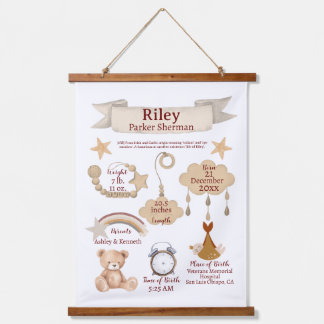 BOHO Pasgeboren Geboortestatistieken Geslacht Neut Hangend Wandkleed