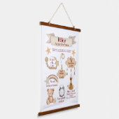BOHO Pasgeboren Geboortestatistieken Geslacht Neut Hangend Wandkleed (Gebogen)