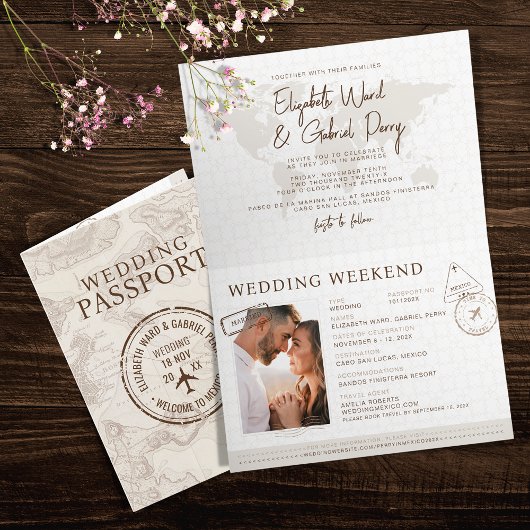 Boho Paspoort Bestemming Bruiloft