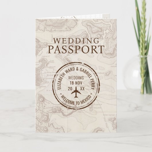 Boho Paspoort Bestemming QR Code Bruiloft (Voorkant)