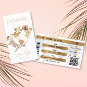Boho Passport Reisagent Wereldkaart Boarding Pass Visitekaartje