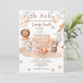 Boho pastel beesten mobiel baby shower Oh Baby Kaart (Staand voorkant)