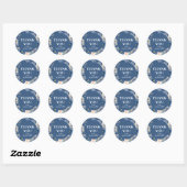 Boho pastel blauw & blush chique bruiloft ronde sticker (Vel)