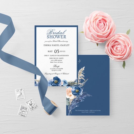 Boho pastel blauw Vrijgezellenfeest Kaart