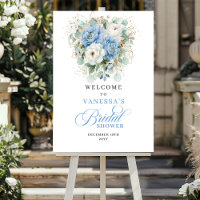 Boho Pastel Blauwe Bloemen Bruiloft Feest Verwelko