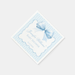 Boho pastel blauwe strik lint baby boy shower papi servet