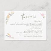 Boho Pastel bloemen Elegante Kalligrafie Trouwen Informatiekaartje (Voorkant)