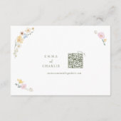 Boho Pastel bloemen Elegante Kalligrafie Trouwen Informatiekaartje (Achterkant)