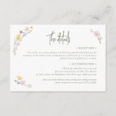 Boho Pastel bloemen Elegante Kalligrafie Trouwen Informatiekaartje (Voorkant)