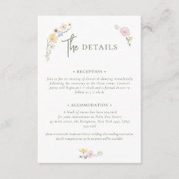 Boho Pastel bloemen Elegante Kalligrafie Wedding E Informatiekaartje