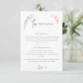 Boho Pastel bloemen Elegante Kalligrafie Wedding E Informatiekaartje (Staand voorkant)