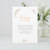 Boho Pastel bloemen Kalligrafie Baby shower Informatiekaartje (Staand voorkant)