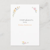 Boho Pastel bloemen Kalligrafie Baby shower Informatiekaartje (Achterkant)