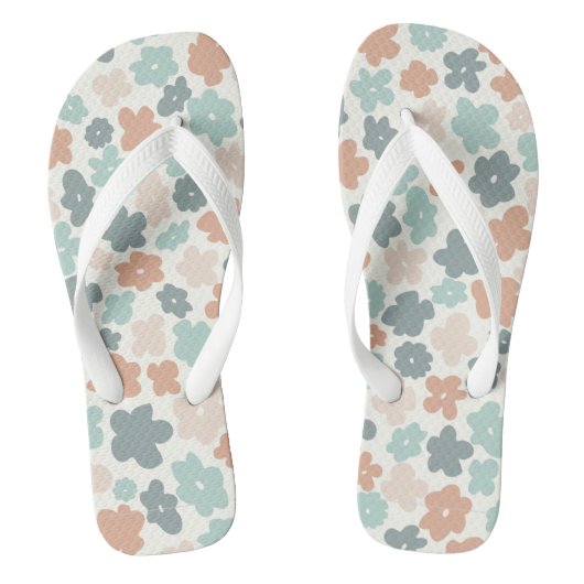 Boho pastel bloemen teenslippers (Voetbed)