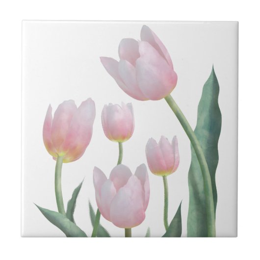 Boho Pastel Bloemen Tegeltje (Voorkant)
