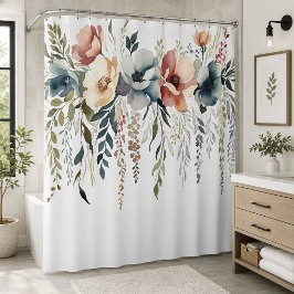 Boho Pastel Bloemencascade Douchegordijn