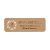 Boho pastel bloemenkrans rustieke bruiloft etiket (Voorkant)